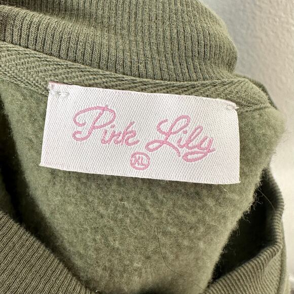 Pink Lily Womens Bookworm Olive Green Graphic Crew Neck‎ Sweatshirt Size XL - Picture 3 of 10